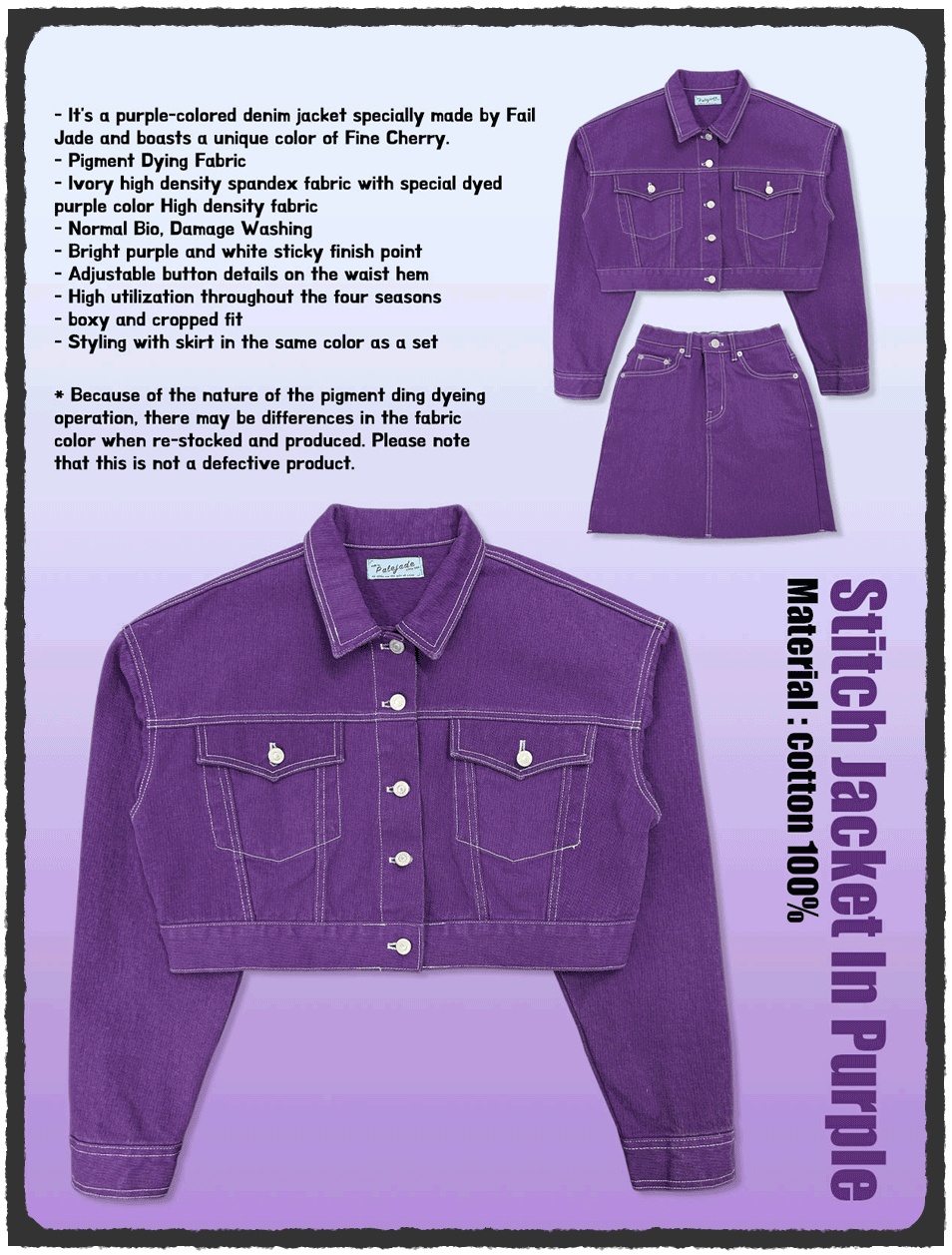 Stitch Jacket In Purple