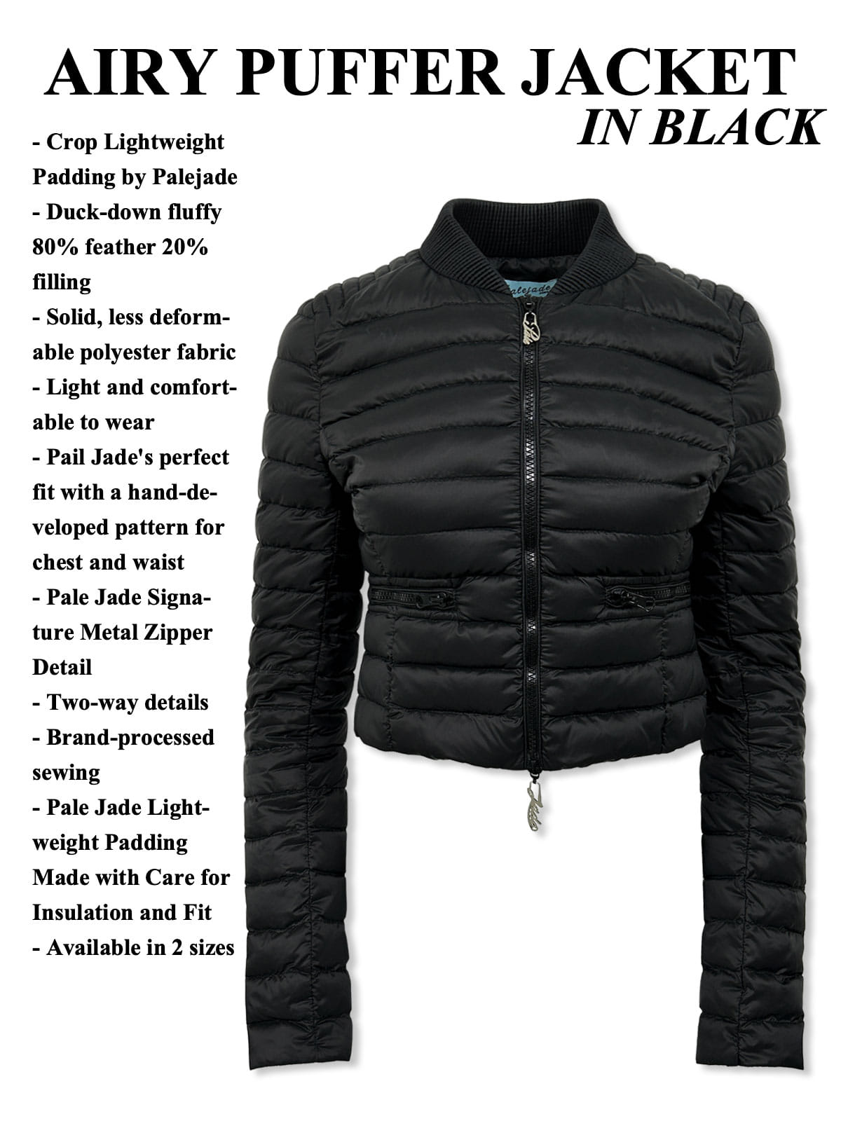 Airy Puffer Jacket in Black